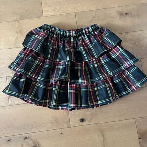 Crewcuts holiday tartan plaid ruffled girls skirt size L